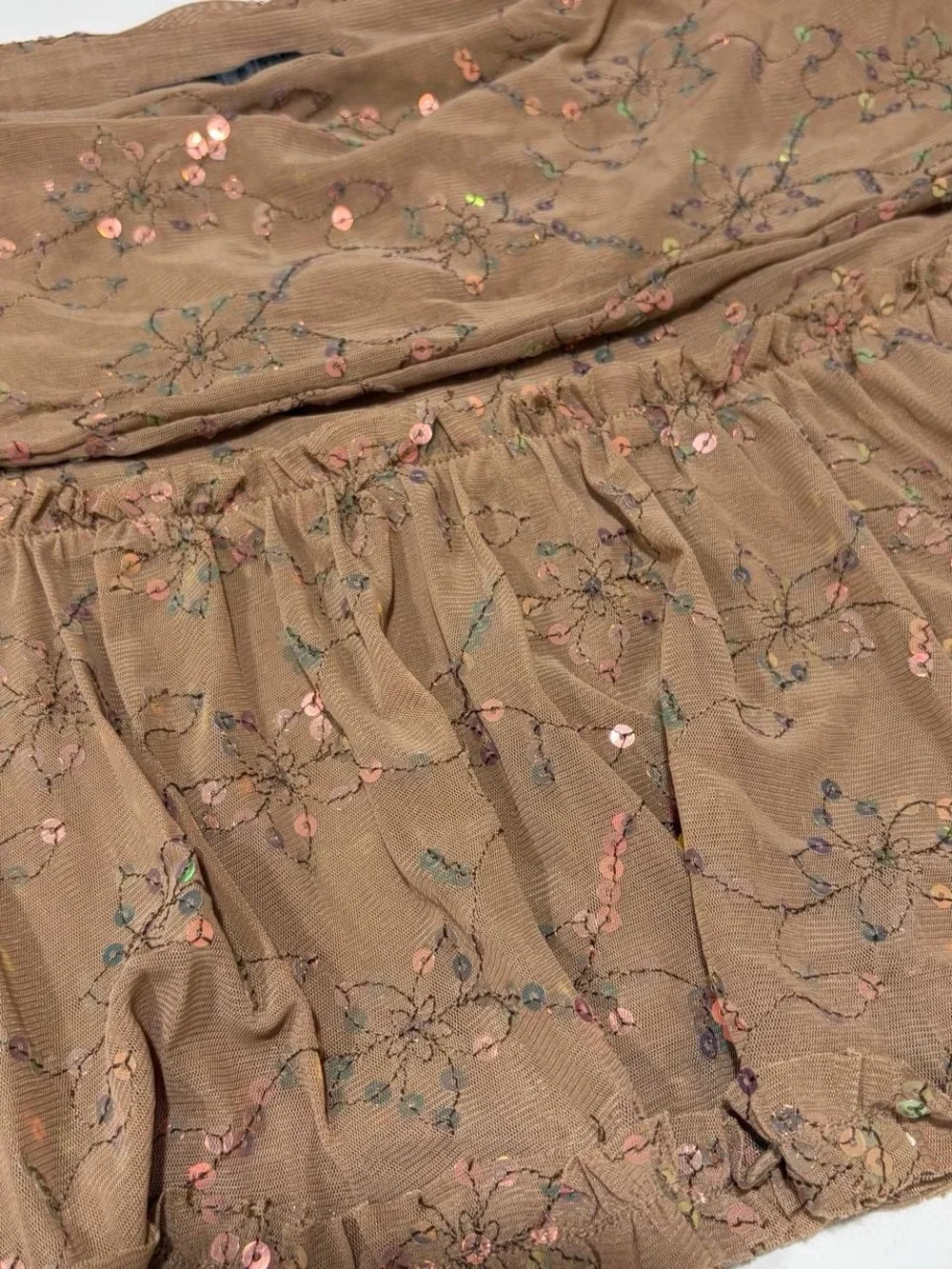 Urban Outfitters gold ruffled